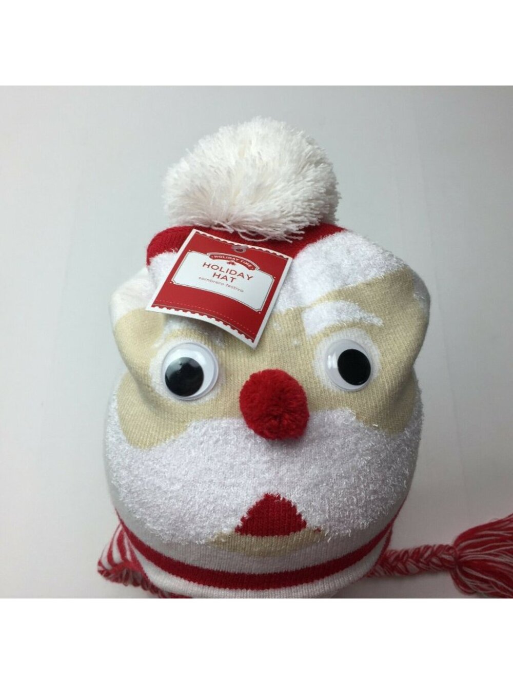 Holiday Time Unisex Children's Santa Laplander Hat Googly Eyes Christmas Festive